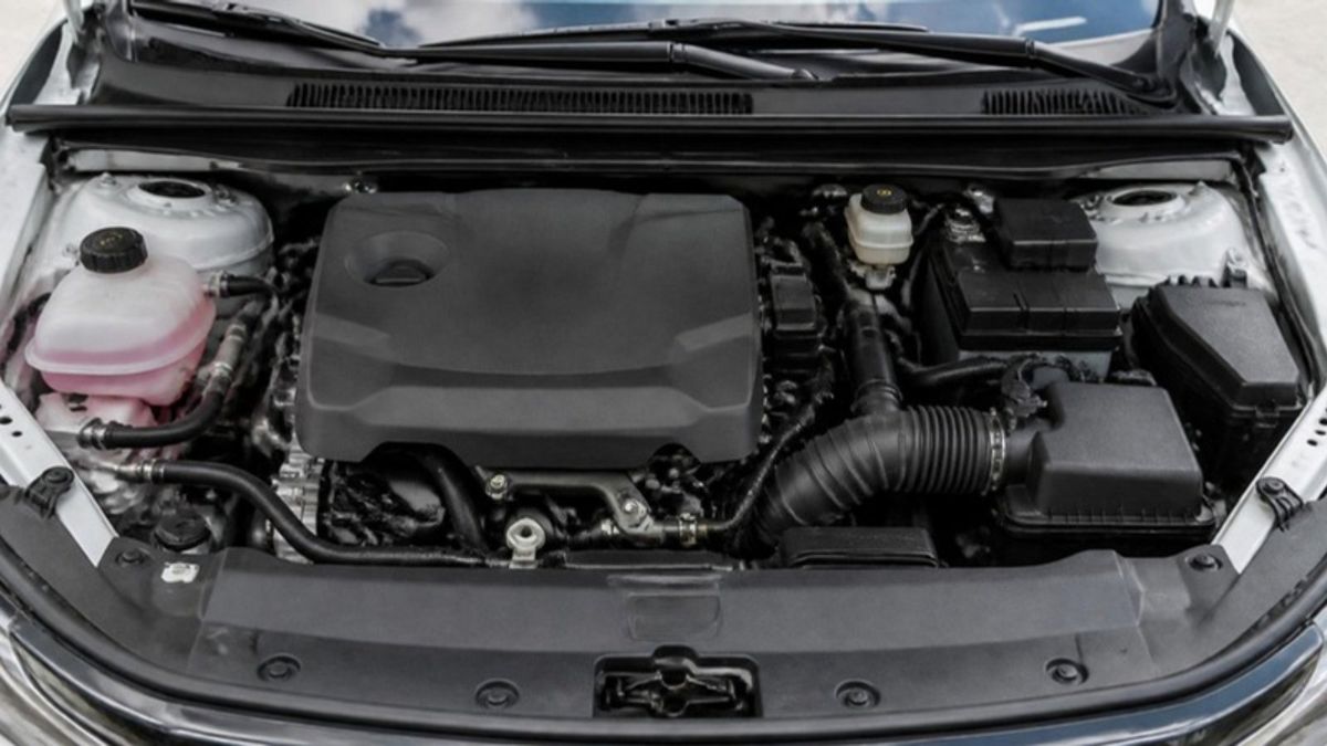 AI-generated illustration of a generic car engine bay; it does not show the sensor location on any real engine