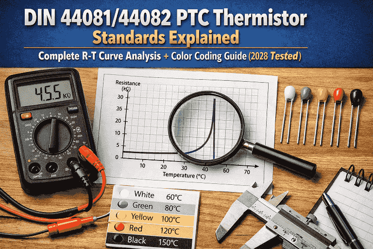DIN 44081 & DIN 44082 PTC Thermistor Standards Explained: R-T Curve, Color Codes & Testing Guide