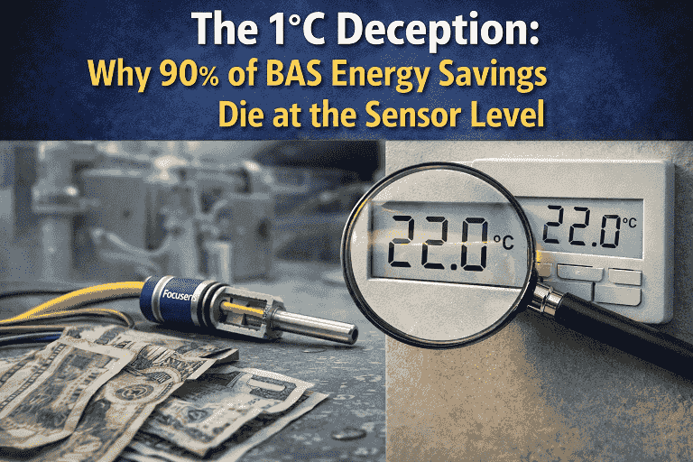 The 1°C Deception: Why 90% of BAS Energy Savings Die at the Sensor Level